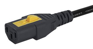 SCHURTER 6051.2154 Mains Power Cord, CEE 7/7 Plug to IEC 60320 C13, 5 m, 10 A, 250 VAC, Black