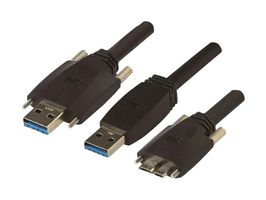 3M 1U30G-MB2-SA2-700-CE Computer Cable, USB 3.0 Micro B Plug, USB 3.0 Type A Plug, 23 ft, 7 m, Black, 1U30G Series