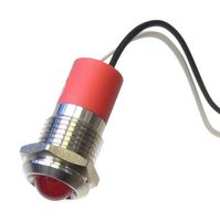 OSHINO LAMPS PL12SL115 LED Panel Mount Indicator, 625nm, 110 deg, Red, 110 V, 12 mm, 20 mA, 475 mcd, IP67