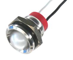 OSHINO LAMPS PL14SL122 LED Panel Mount Indicator, 520nm, 140 deg, Green, 12 V, 14 mm, 20 mA, 800 mcd, IP67