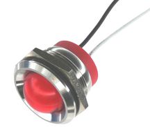 OSHINO LAMPS PL22SL115 LED Panel Mount Indicator, 625nm, 110 deg, Red, 110 V, 22 mm, 20 mA, 970 mcd, IP67