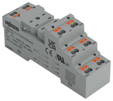 WAGO 2585-102 Relay Socket, DIN Rail, Push In, 2 Pins, 12 A, WAGO - 2585 Series