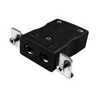 LABFACILITY AS-J-SSPF Thermocouple Connector, SS Bracket, Standard, Black, Socket, Type K, ANSI, Panel Mount