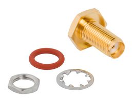 AMPHENOL RF 901-10745 RF / Coaxial Connector, SMA Coaxial, Straight Bulkhead Jack, Solder, 50 ohm