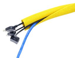 MULTICOMP PRO MP017065 Sleeving, Self-Closing Wrap, PE (Polyester), Yellow, 13 mm