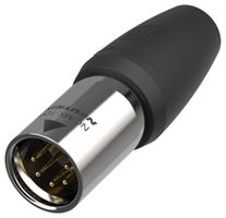 NEUTRIK NC5MX1-TOP XLR Connector, 5 Contacts, Plug, Cable Mount, Gold Plated Contacts, Stainless Steel Body