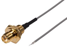 SIRETTA ASMH010YD113S11 RF / Coaxial Cable Assembly, 6GHz Frequency, 3.9 ", 100 mm, 1.13mm, SMA RP Bulkhead Jack, Free End