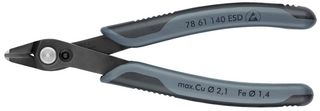 KNIPEX 78 61 140 ESD Cutter, Precision, 140 mm, Shear, 2.1 mm, 64 °, Knips XL ESD