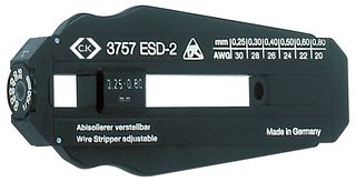 CK TOOLS T3757ESD 3 Precision Wire Stripper, ESD Safe, 28AWG to 18AWG, Depth Stop Adjustable