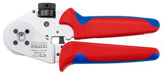 KNIPEX 97 52 63 A Crimp Tool, Four-Mandrel, Plier, Turned Pin and Socket Contacts