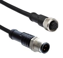 AMPHENOL LTW M12A08ML-12AFL-SD001 CBL ASSY, 8P M12 PLUG-RECPT, 1M