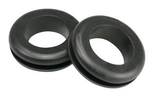 ESSENTRA COMPONENTS HG-2 CABLE GROMMET, OPEN, 4.8MM, BLACK, TPE