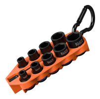 KLEIN TOOLS 33809 GRAB-AND-GO IMPACT SOCKET SET, SAE, 10PC