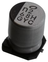 NICHICON GYC1H680MCQ1GS CAP, 68UF, 50V, ALU ELEC, HYBRID, SMD
