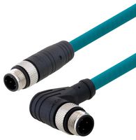 L-COM TRG507-T4T-05M SENSOR CORD, 4P M12 PLUG-PLUG, 0.5M