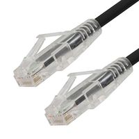 L-COM TRD626TAA-BLK-75F ENET CORD, CAT6, RJ45 PLUG-PLUG, 75