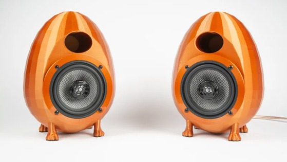 Figure 7: A 3D-printed egg-shaped speaker cabinet